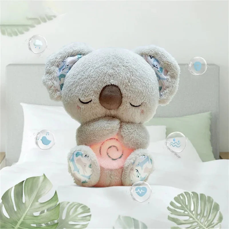 Koala koja diše izbliza - lice i mekano telo plišane igračke