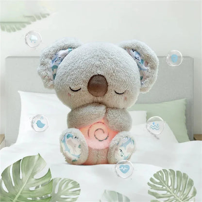 Koala koja diše izbliza - lice i mekano telo plišane igračke