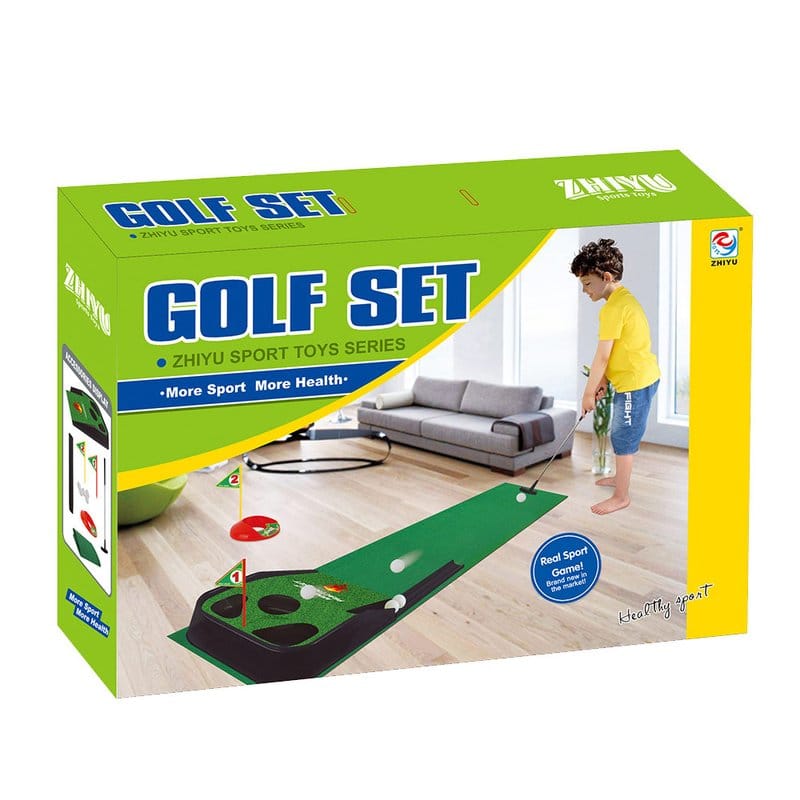 Kutija mini golf seta sa palicom, lopticama i zastavicama