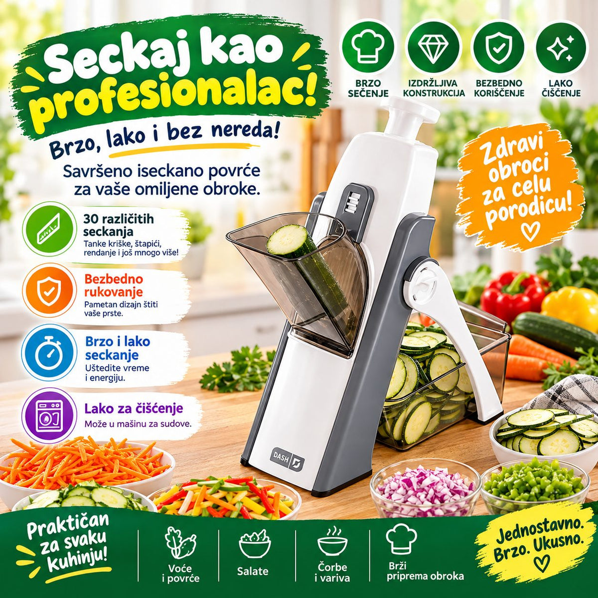 Seckalica za Voće i Povrće - sa Štitnikom za Prste