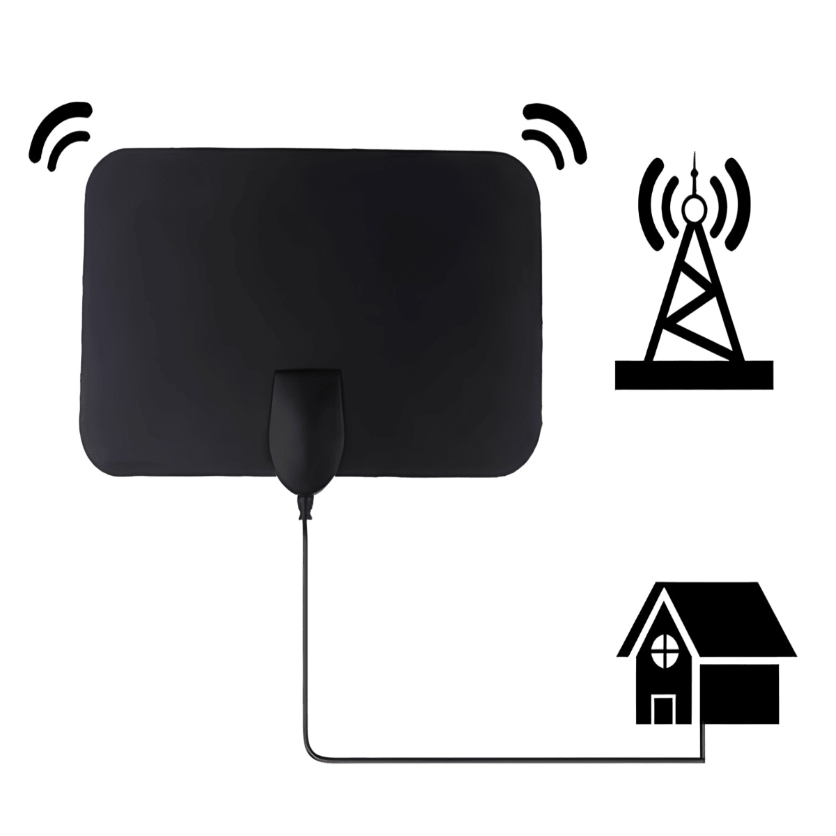 Sobna HDTV antena postavljena uz prozor radi boljeg prijema