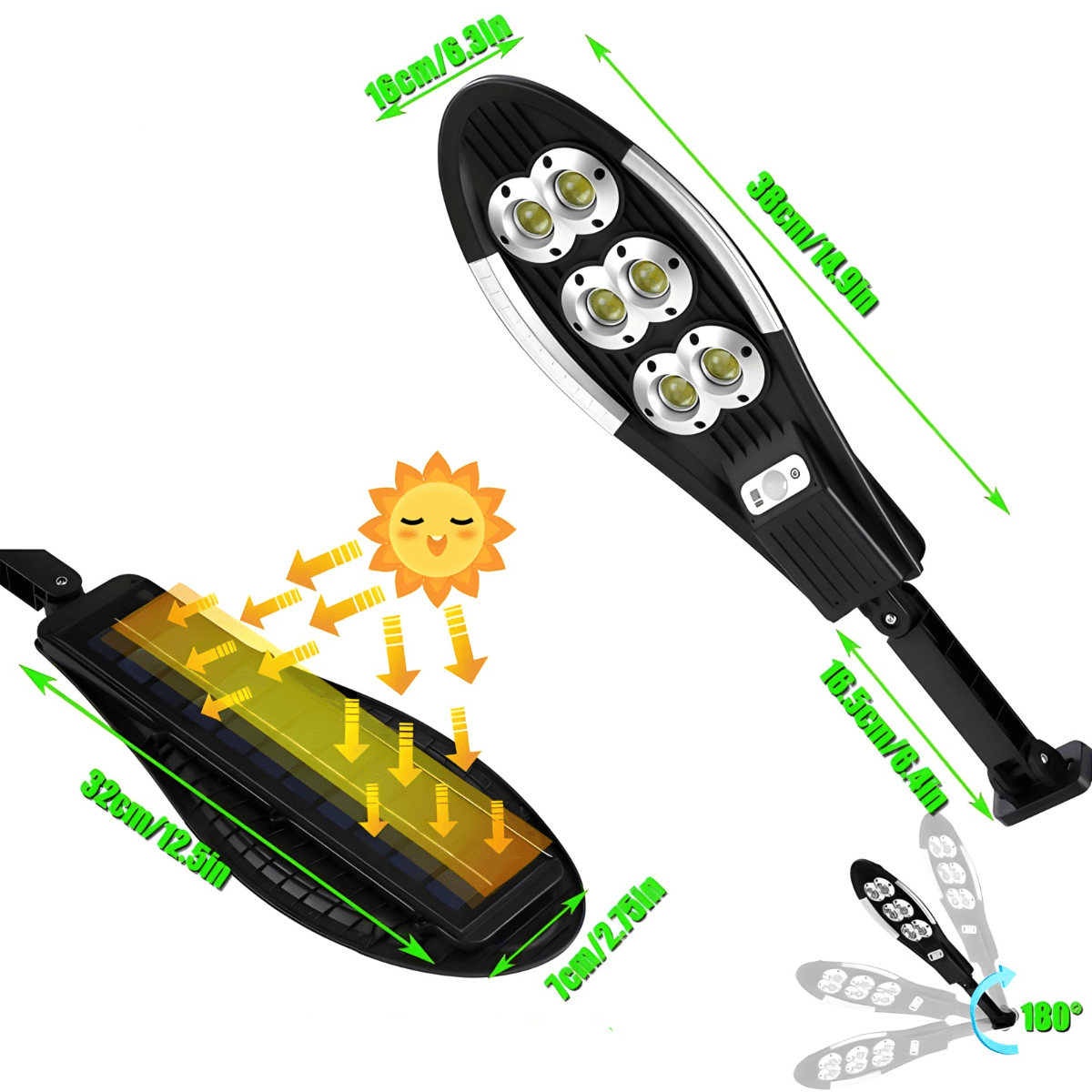 Solarna LED lampa u režimu prigušenog svetla dok nema pokreta