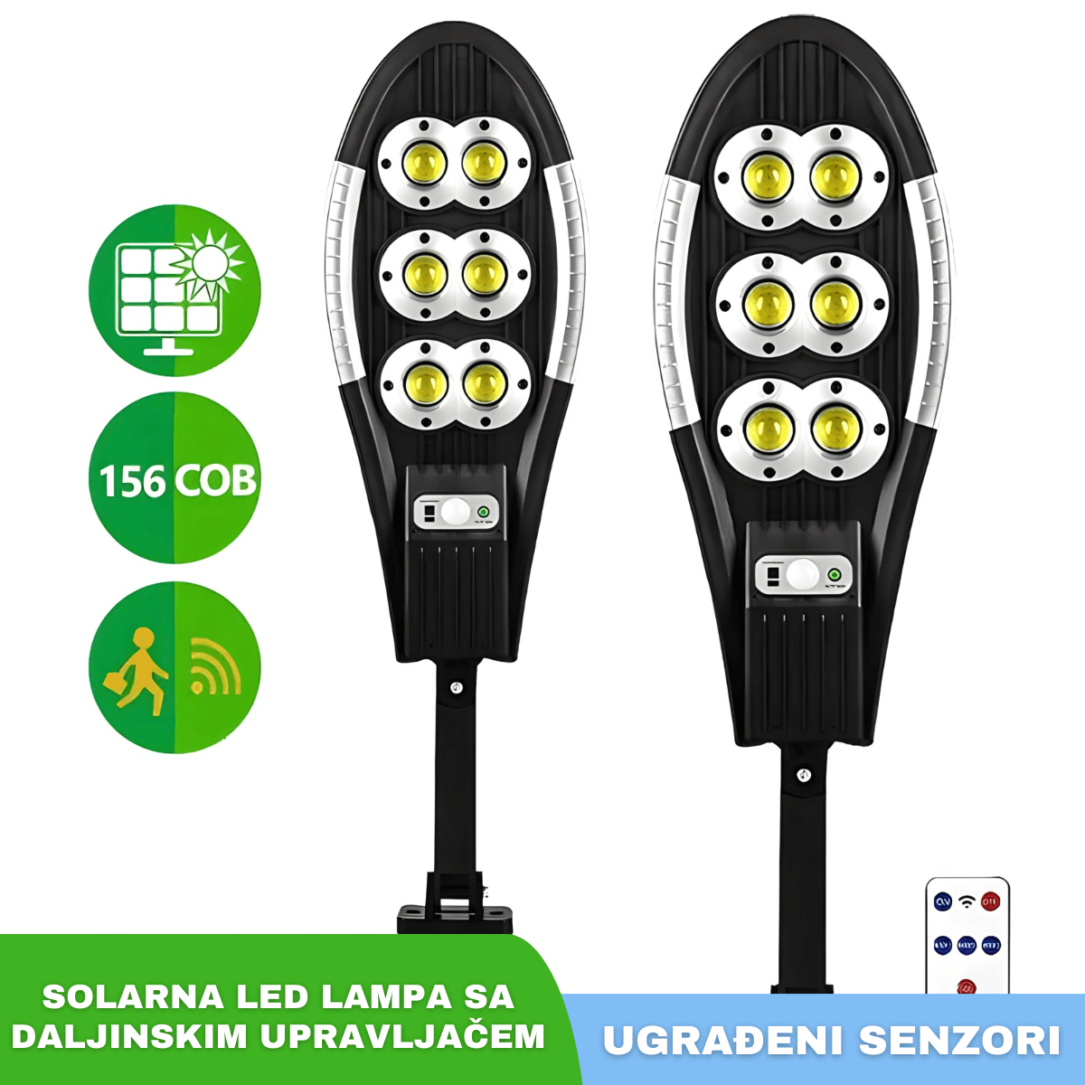 Solarni panel na LED lampi puni ugrađenu bateriju tokom dana